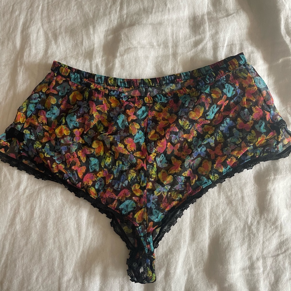 Savage X Fenty sheer butterfly sleep shorts